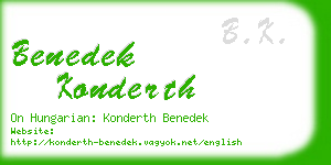 benedek konderth business card